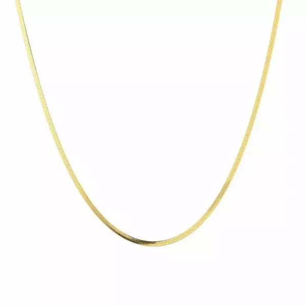 Flat snake necklace gold