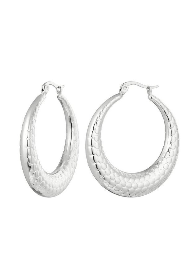 Bubble print earrings silver