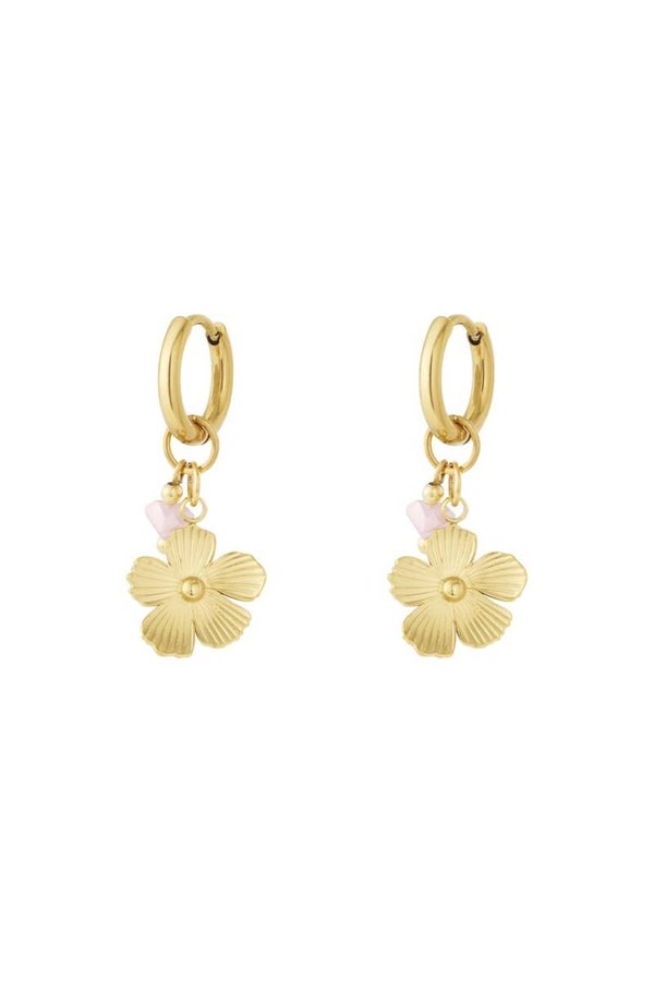 Cute flower earrings gold