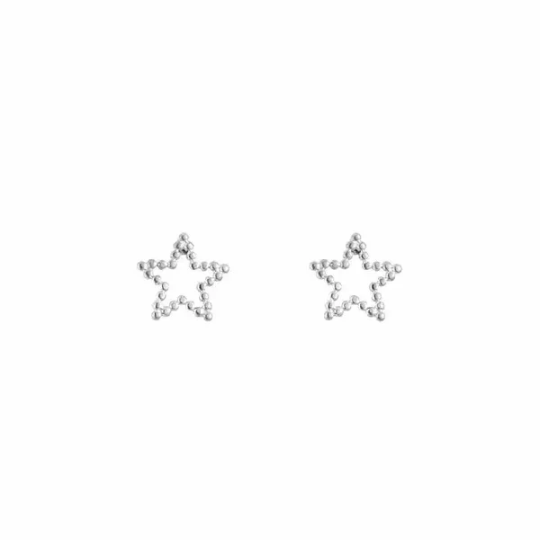 Sweet open star earrings silver