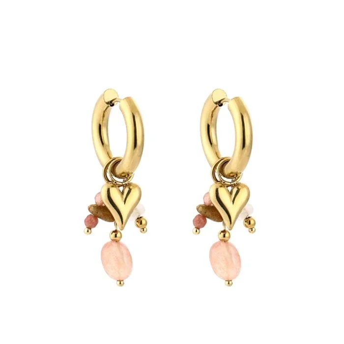 Colour my day earrings beige gold
