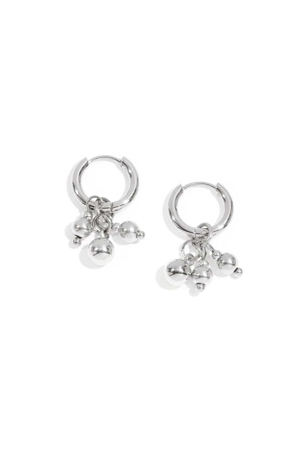 Ball charm earrings silver