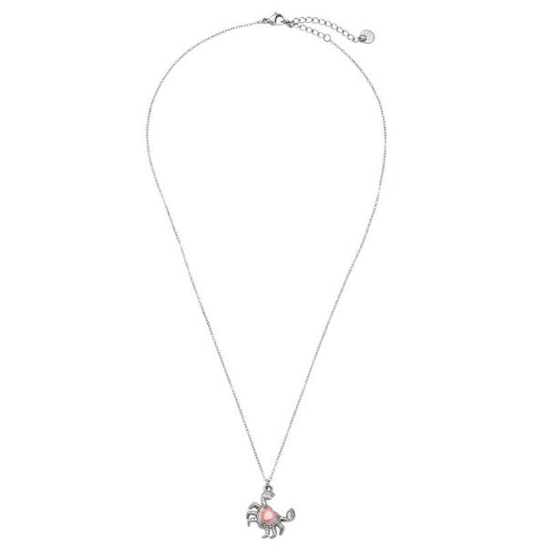 Pink crab necklace silver