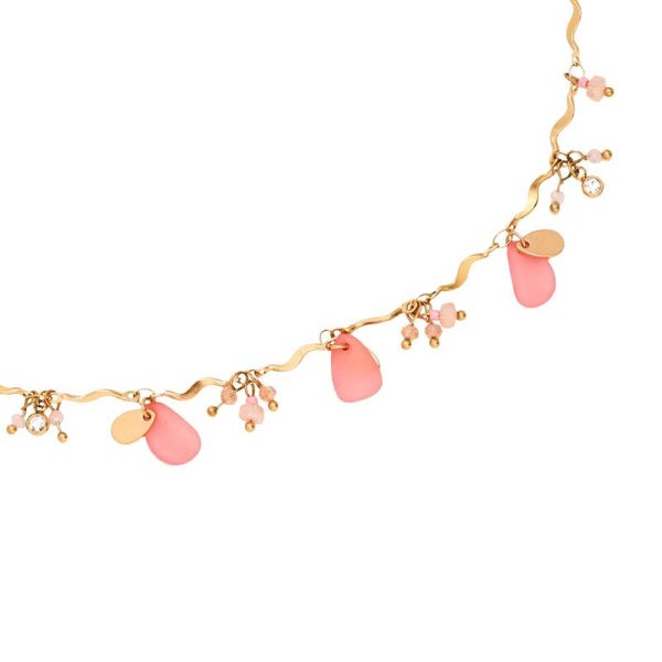 Rose petals necklace gold