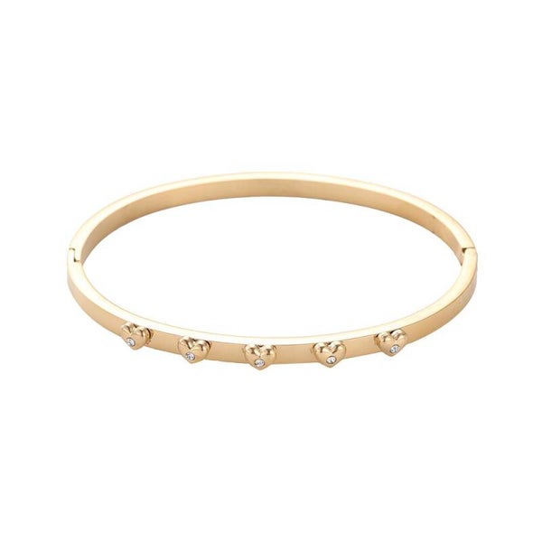 Diamond hearts slave bracelet gold