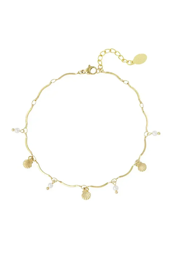 Sea waves anklet gold