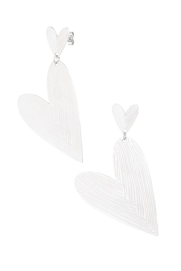 Double the love earrings silver