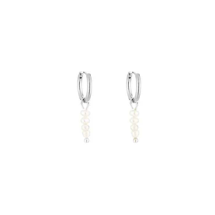 Hanging pearls earrings silver
