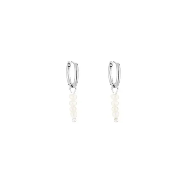 Hanging pearls earrings silver
