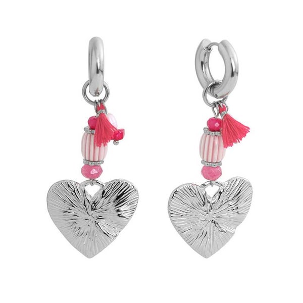 Heart of steel earrings silver