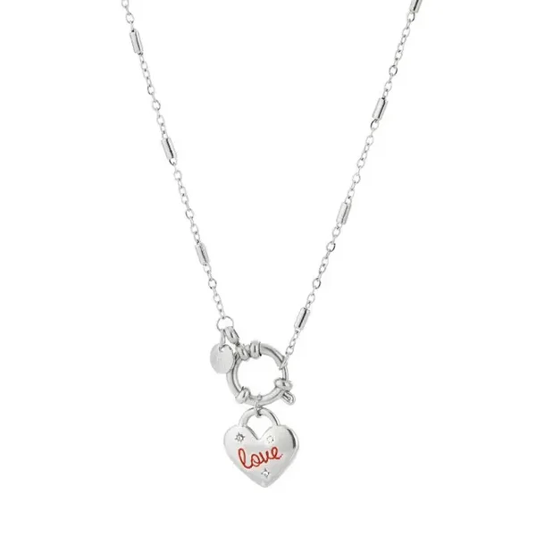 Love charm necklace silver
