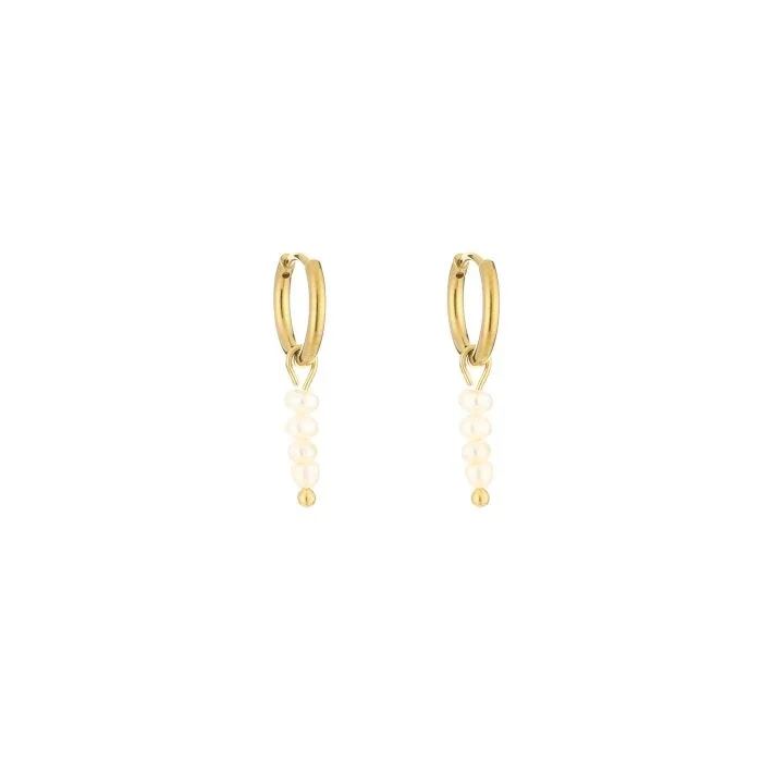 Hanging pearls earrings gold