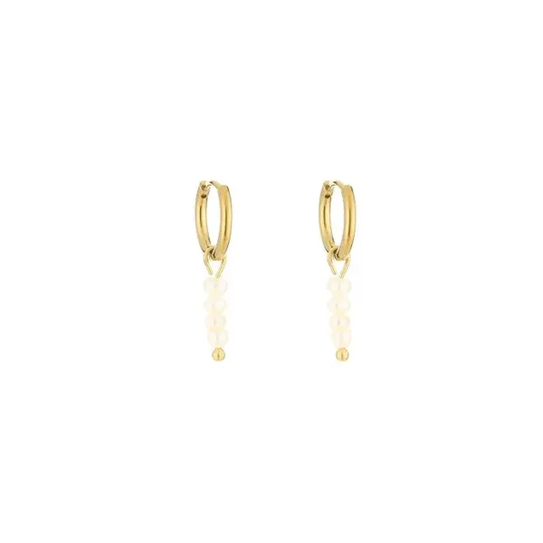 Hanging pearls earrings gold