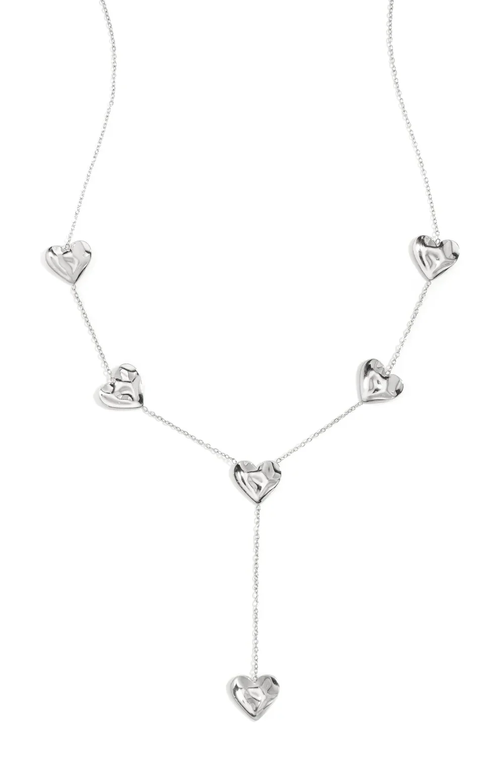 Casual hearts necklace silver
