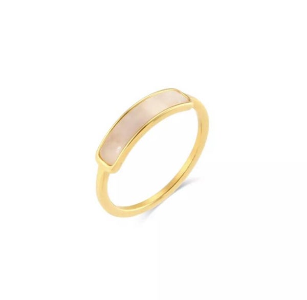 Parelmoer ring gold