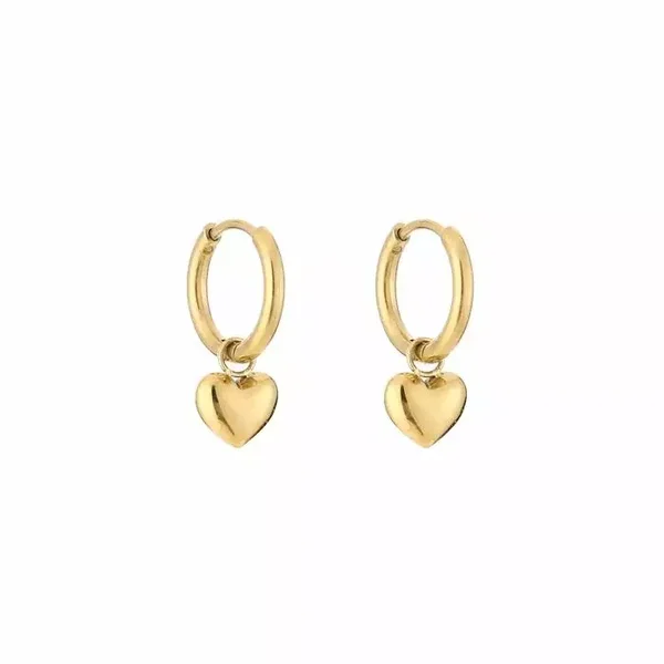 Heartly earrings closed gold