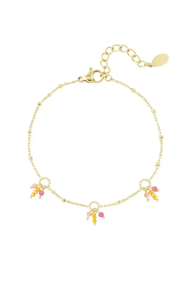 Colorful fiesta anklet orange gold