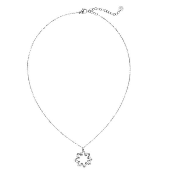 Twisted pearl necklace silver