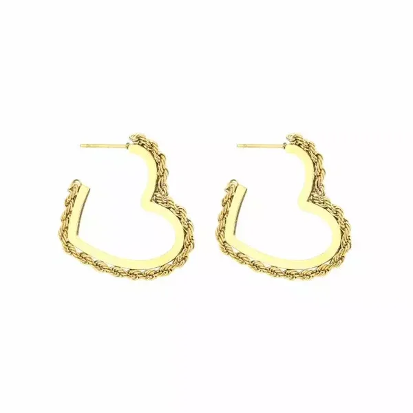 Heart heart earrings small gold