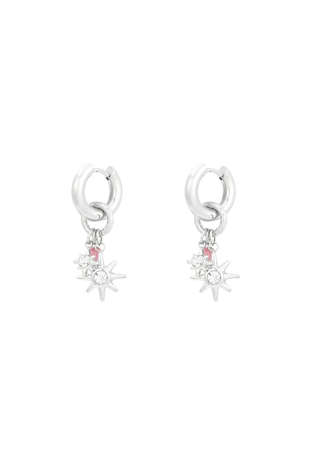 Pink starlight earrings silver