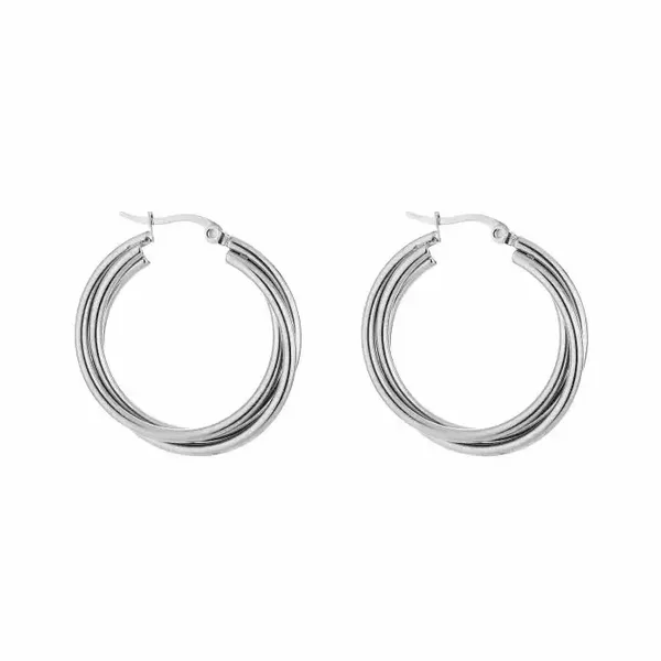 Twisted hoops earrings silver