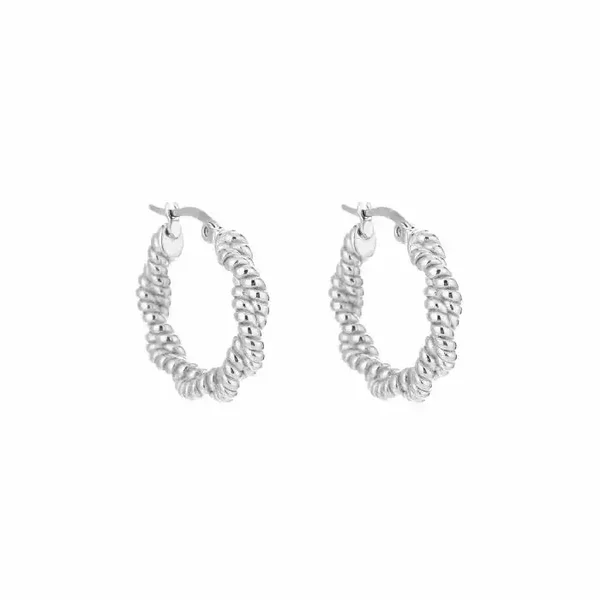 Double twisted hoop earrings silver