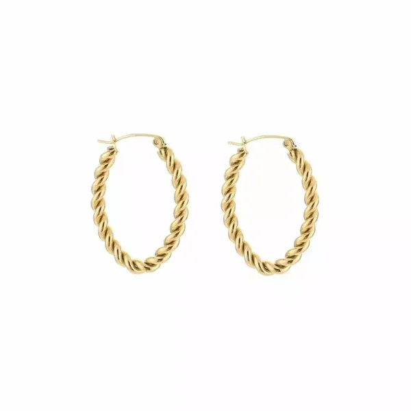 Twisted oval earrings gold