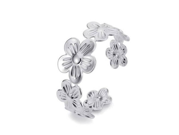 Field of flowers bracelet silver