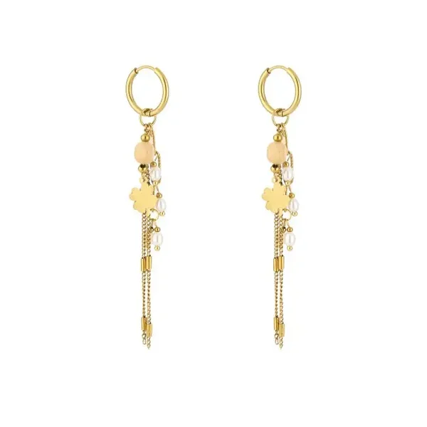 Happy feelings earrings beige/gold