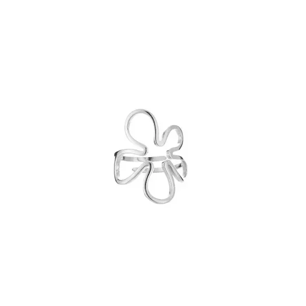 Open flower ring silver