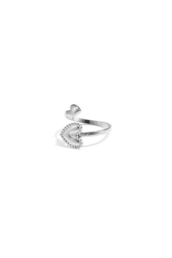 Duel of the hearts ring silver