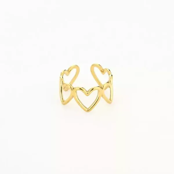 Big hearts ring gold