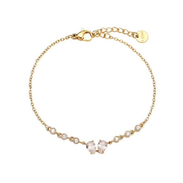 Zircon twin bracelet gold