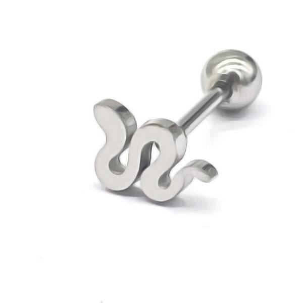 Snake piercing silver