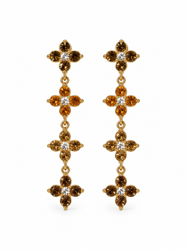 Autumn clover earrings