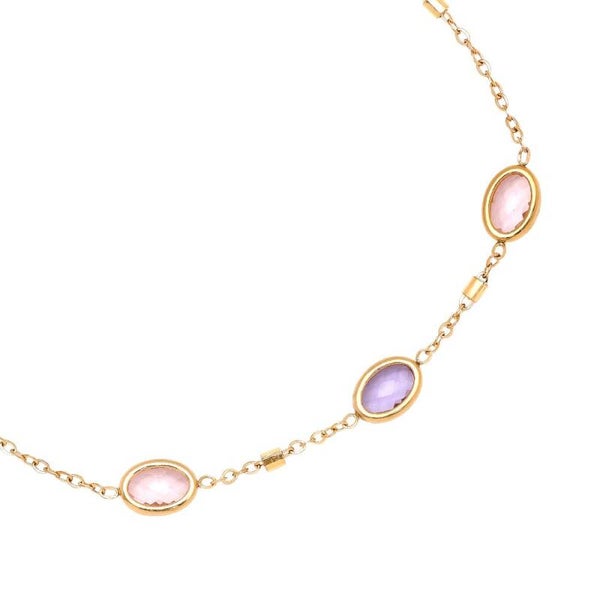 Oval glass bracelet gold