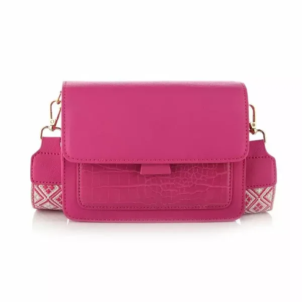 Croco bag small fushia