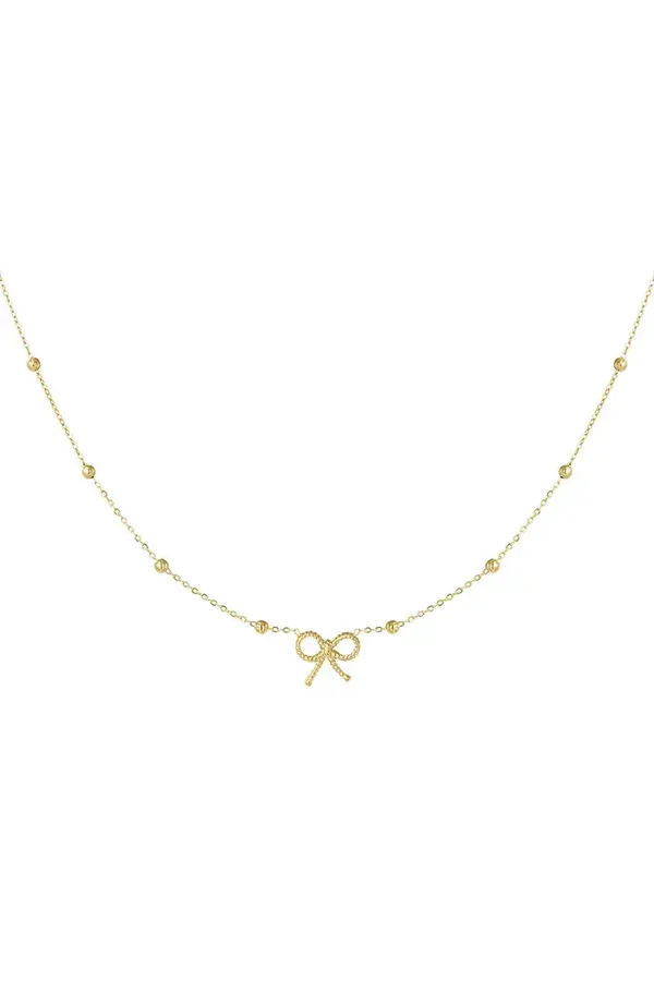Classic bow tie necklace gold
