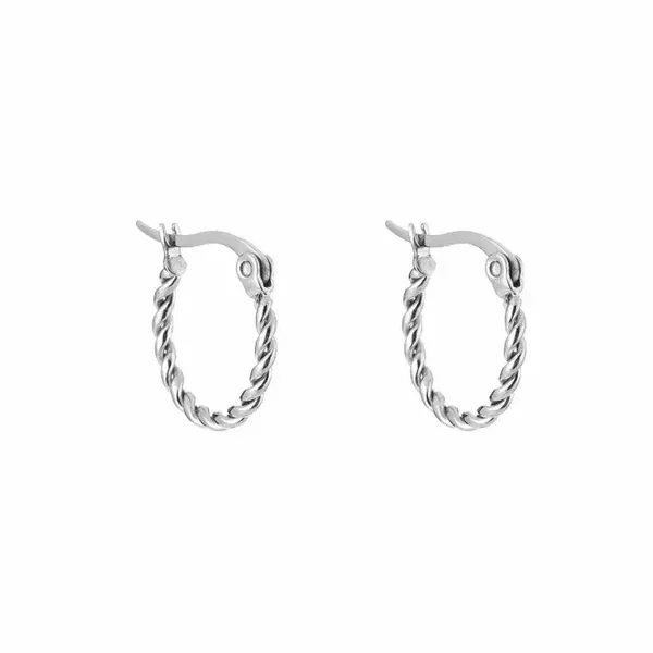 Small twisted earrings silver