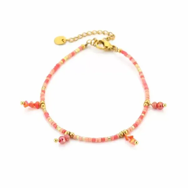 Beads bracelet orange / gold