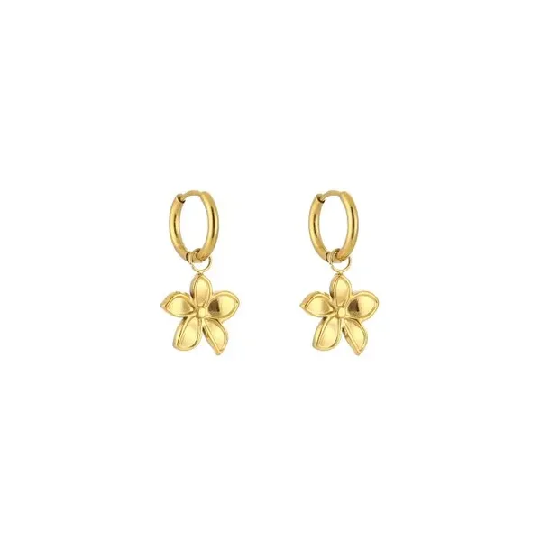 Pretty flower earrings gold