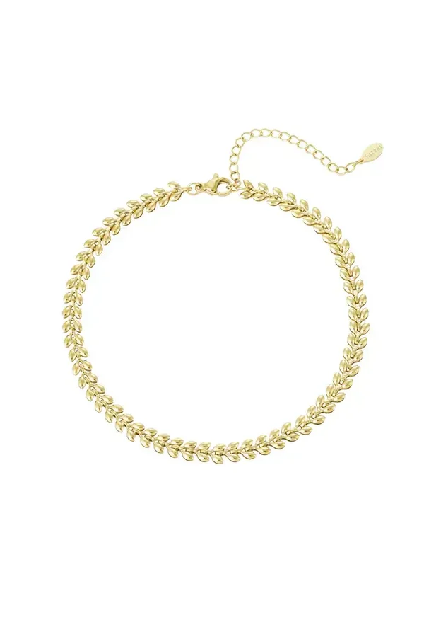 Leafs anklet gold