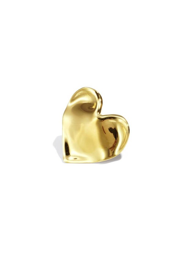 Statement heart ring gold