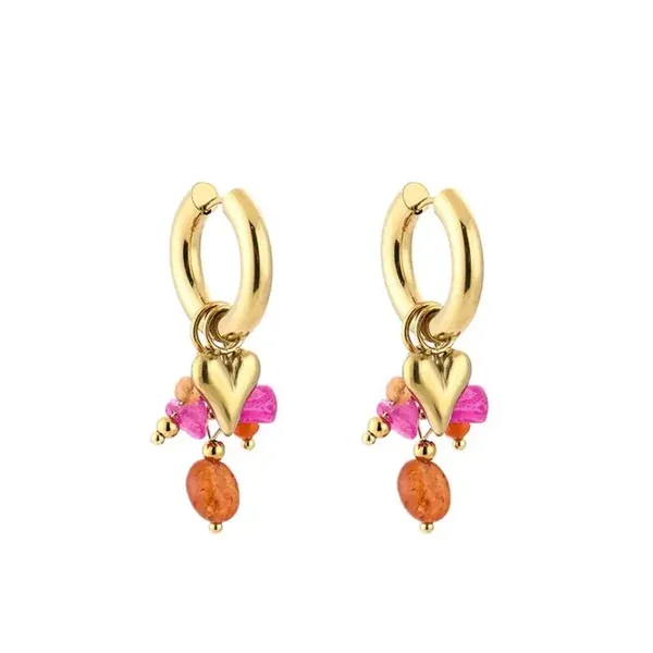 Colour my day earrings fuchsia gold