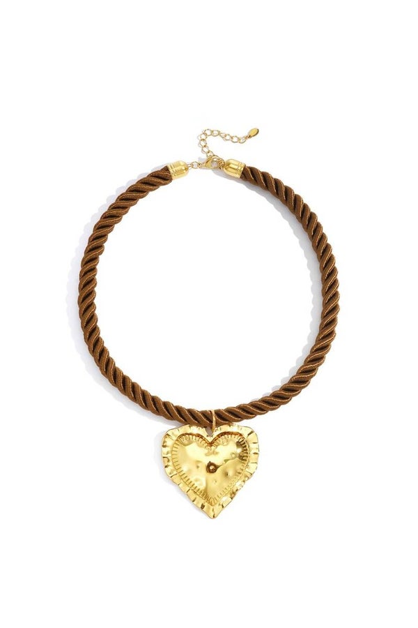 Retro necklace brown/gold