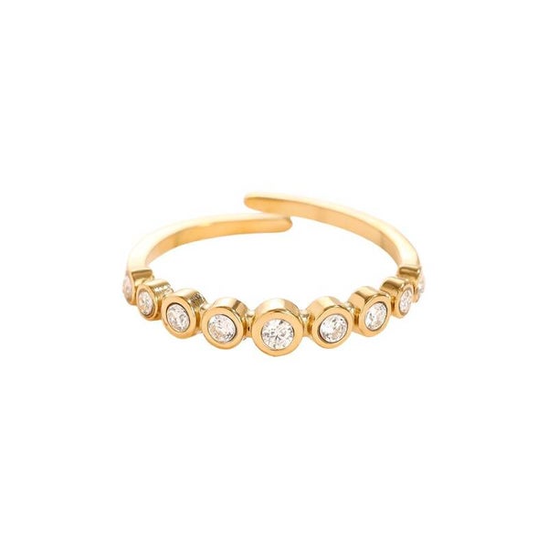 Diamond dot ring gold