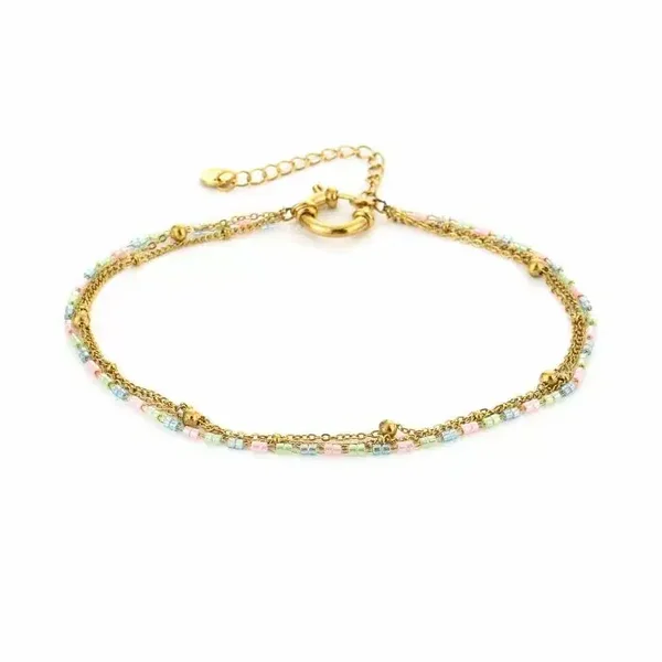 Summer day anklet blue mix gold
