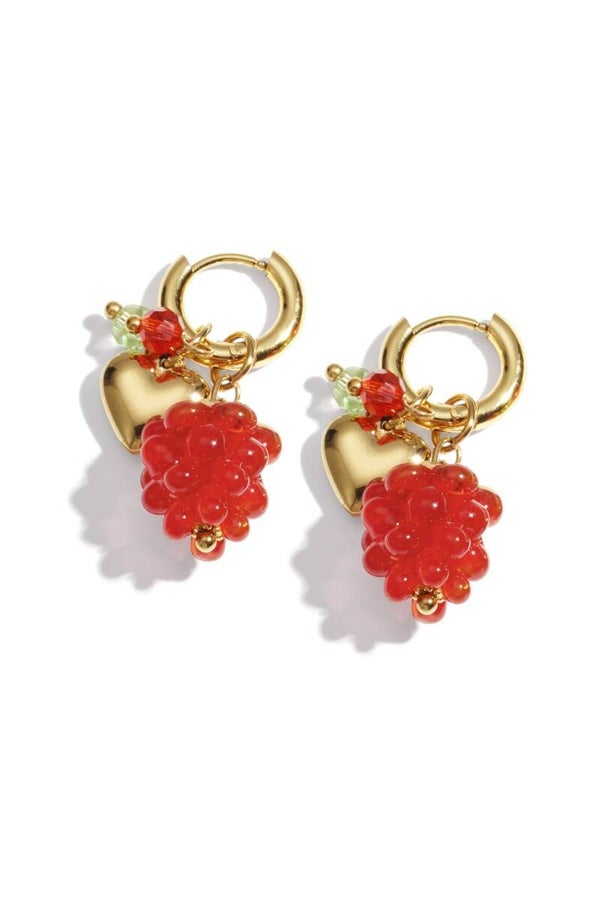 Fruity earrings red gold