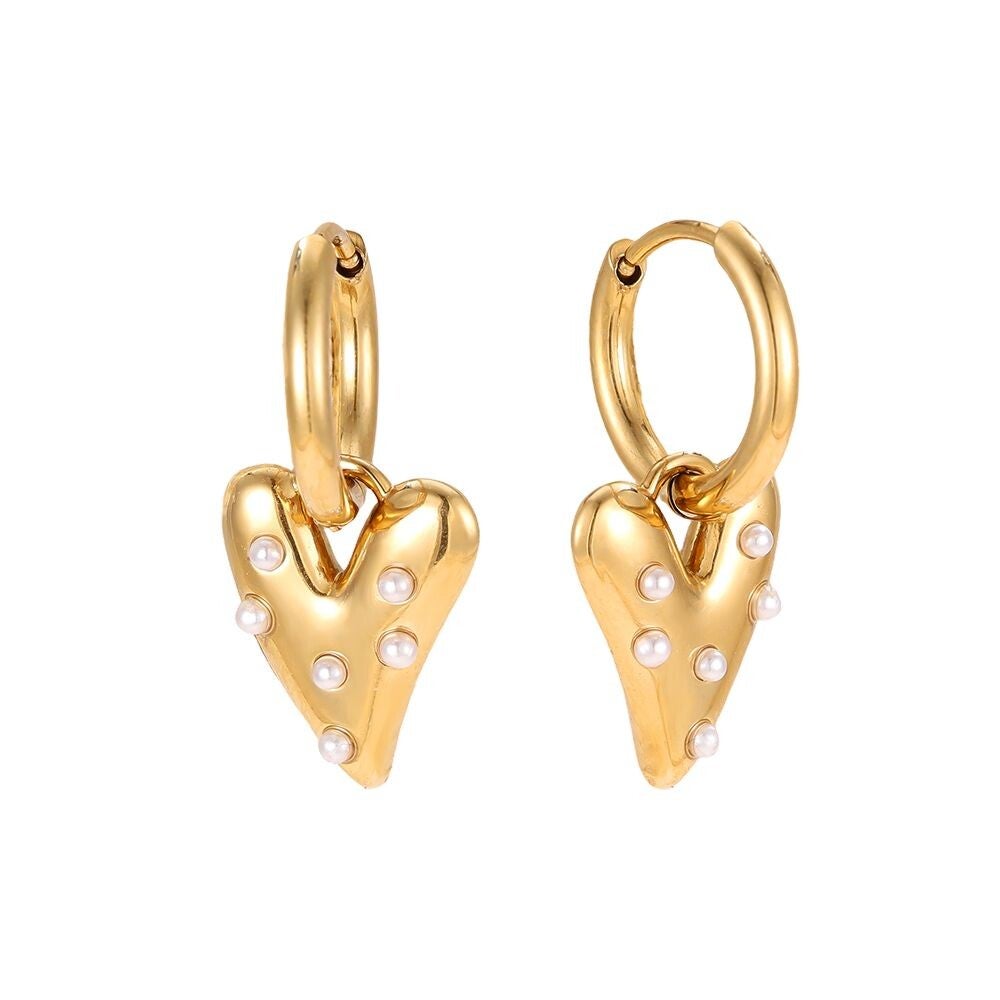 Little pearl perfect earrings gold