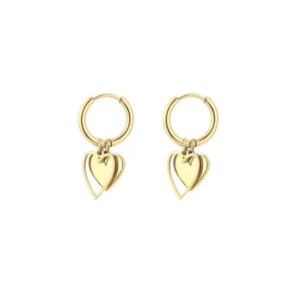 Open your heart earrings gold